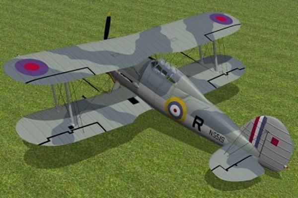 gloster sea gladiator fighter 3d model - Gloster Sea Gladiator by pbratt